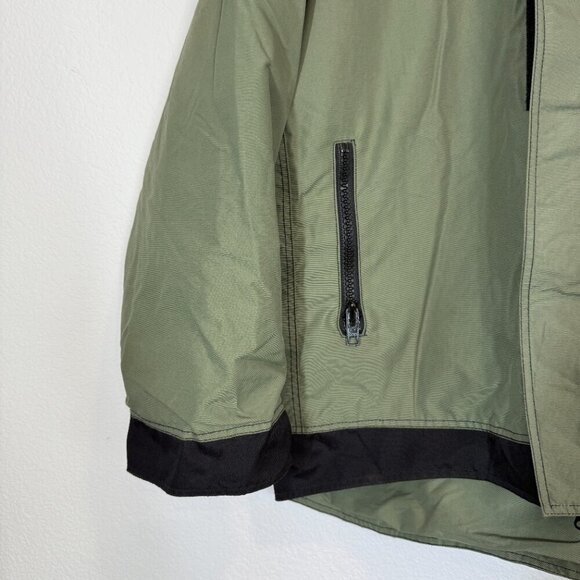 Vintage Jacket Coat Green Black Full Zip Quilted Lining 80s 90s Live Wire XL - Picture 9 of 15